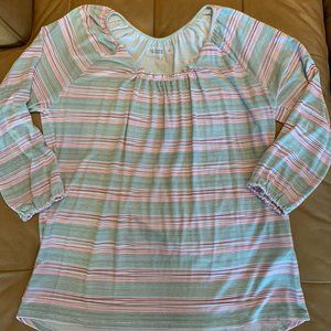 Carve Designs Striped 3/4-Sleeve Shirt - Medium